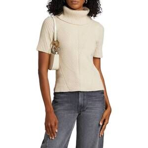 NEW DH NEW YORK mimi ribbed wool blend sweater in beige